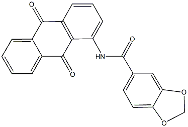 N-(9,10-dioxo-9,10-dihydro-1-anthracenyl)-1,3-benzodioxole-5-carboxamide Struktur