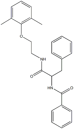 N-(1-benzyl-2-{[2-(2,6-dimethylphenoxy)ethyl]amino}-2-oxoethyl)benzamide Struktur