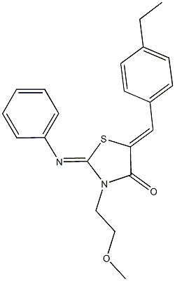 5-(4-ethylbenzylidene)-3-(2-methoxyethyl)-2-(phenylimino)-1,3-thiazolidin-4-one Struktur