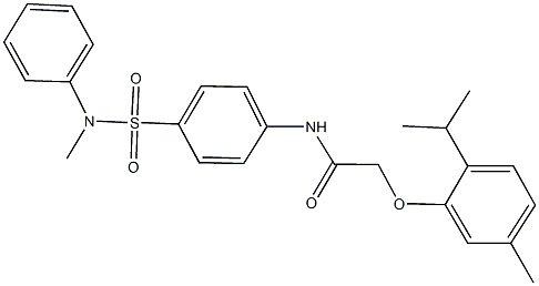 2-(2-isopropyl-5-methylphenoxy)-N-{4-[(methylanilino)sulfonyl]phenyl}acetamide Struktur