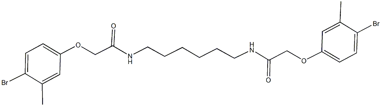 2-(4-bromo-3-methylphenoxy)-N-(6-{[(4-bromo-3-methylphenoxy)acetyl]amino}hexyl)acetamide Struktur