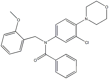 N-[3-chloro-4-(4-morpholinyl)phenyl]-N-(2-methoxybenzyl)benzamide Struktur