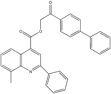 2-[1,1'-biphenyl]-4-yl-2-oxoethyl 8-methyl-2-phenyl-4-quinolinecarboxylate Struktur