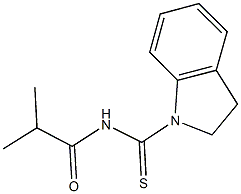 N-(2,3-dihydro-1H-indol-1-ylcarbothioyl)-2-methylpropanamide Struktur