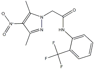 2-{4-nitro-3,5-dimethyl-1H-pyrazol-1-yl}-N-[2-(trifluoromethyl)phenyl]acetamide Struktur