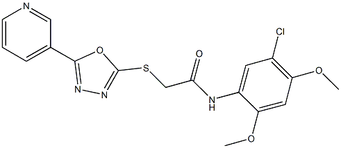 N-(5-chloro-2,4-dimethoxyphenyl)-2-{[5-(3-pyridinyl)-1,3,4-oxadiazol-2-yl]sulfanyl}acetamide Struktur