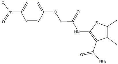 2-[({4-nitrophenoxy}acetyl)amino]-4,5-dimethylthiophene-3-carboxamide Struktur