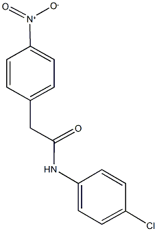 N-(4-chlorophenyl)-2-{4-nitrophenyl}acetamide Struktur