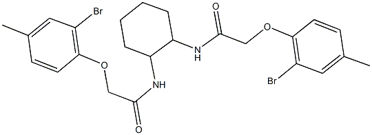 2-(2-bromo-4-methylphenoxy)-N-(2-{[(2-bromo-4-methylphenoxy)acetyl]amino}cyclohexyl)acetamide Struktur