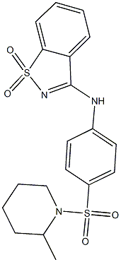 N-(1,1-dioxido-1,2-benzisothiazol-3-yl)-N-{4-[(2-methyl-1-piperidinyl)sulfonyl]phenyl}amine Struktur