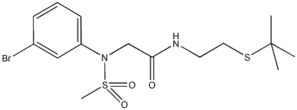 2-[3-bromo(methylsulfonyl)anilino]-N-[2-(tert-butylsulfanyl)ethyl]acetamide Struktur