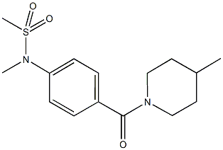 N-methyl-N-{4-[(4-methyl-1-piperidinyl)carbonyl]phenyl}methanesulfonamide Struktur