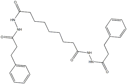 N'-{9-oxo-9-[2-(3-phenylpropanoyl)hydrazino]nonanoyl}-3-phenylpropanohydrazide Struktur