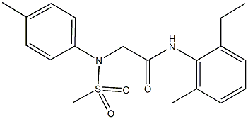 N-(2-ethyl-6-methylphenyl)-2-[4-methyl(methylsulfonyl)anilino]acetamide Struktur