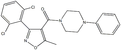 1-{[3-(2,6-dichlorophenyl)-5-methyl-4-isoxazolyl]carbonyl}-4-phenylpiperazine Struktur