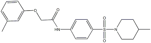 2-(3-methylphenoxy)-N-{4-[(4-methylpiperidin-1-yl)sulfonyl]phenyl}acetamide Struktur