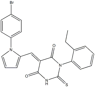 5-{[1-(4-bromophenyl)-1H-pyrrol-2-yl]methylene}-1-(2-ethylphenyl)-2-thioxodihydro-4,6(1H,5H)-pyrimidinedione Struktur