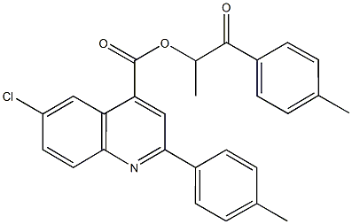 1-methyl-2-(4-methylphenyl)-2-oxoethyl 6-chloro-2-(4-methylphenyl)-4-quinolinecarboxylate Struktur