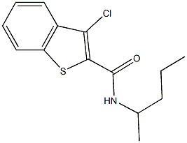 3-chloro-N-(1-methylbutyl)-1-benzothiophene-2-carboxamide Struktur