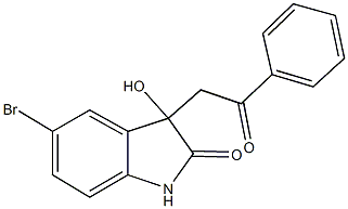 5-bromo-3-hydroxy-3-(2-oxo-2-phenylethyl)-1,3-dihydro-2H-indol-2-one Struktur