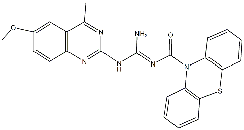 N-(6-methoxy-4-methyl-2-quinazolinyl)-N''-(10H-phenothiazin-10-ylcarbonyl)guanidine Struktur