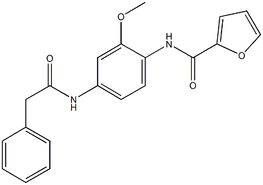 N-{2-methoxy-4-[(phenylacetyl)amino]phenyl}-2-furamide Struktur