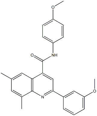 2-(3-methoxyphenyl)-N-(4-methoxyphenyl)-6,8-dimethyl-4-quinolinecarboxamide Struktur