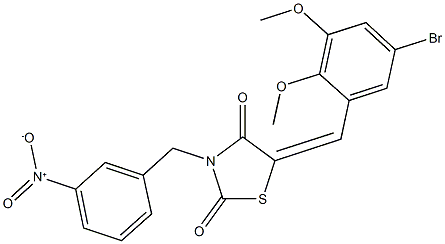 5-(5-bromo-2,3-dimethoxybenzylidene)-3-{3-nitrobenzyl}-1,3-thiazolidine-2,4-dione Struktur