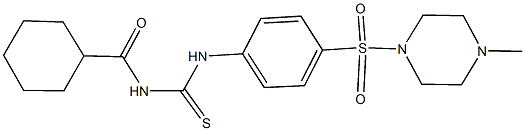 N-(cyclohexylcarbonyl)-N'-{4-[(4-methyl-1-piperazinyl)sulfonyl]phenyl}thiourea Struktur