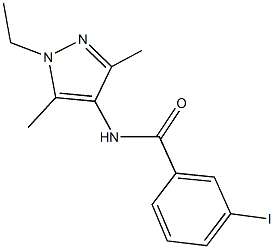 N-(1-ethyl-3,5-dimethyl-1H-pyrazol-4-yl)-3-iodobenzamide Struktur