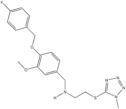 N-{4-[(4-fluorobenzyl)oxy]-3-methoxybenzyl}-N-{2-[(1-methyl-1H-tetraazol-5-yl)sulfanyl]ethyl}amine Struktur