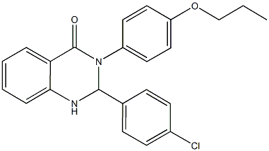 2-(4-chlorophenyl)-3-(4-propoxyphenyl)-2,3-dihydro-4(1H)-quinazolinone Struktur