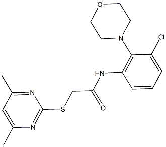 N-[3-chloro-2-(4-morpholinyl)phenyl]-2-[(4,6-dimethyl-2-pyrimidinyl)sulfanyl]acetamide Struktur