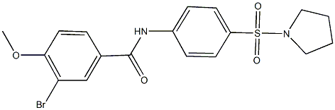 3-bromo-4-methoxy-N-[4-(pyrrolidin-1-ylsulfonyl)phenyl]benzamide Struktur