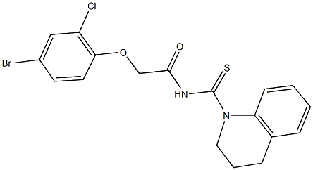 2-(4-bromo-2-chlorophenoxy)-N-(3,4-dihydro-1(2H)-quinolinylcarbothioyl)acetamide Struktur