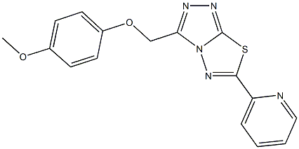 3-[(4-methoxyphenoxy)methyl]-6-(2-pyridinyl)[1,2,4]triazolo[3,4-b][1,3,4]thiadiazole Struktur