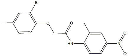 2-(2-bromo-4-methylphenoxy)-N-{4-nitro-2-methylphenyl}acetamide Struktur