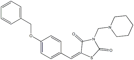 5-[4-(benzyloxy)benzylidene]-3-(1-piperidinylmethyl)-1,3-thiazolidine-2,4-dione Struktur