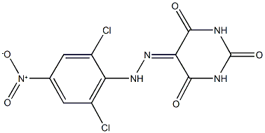 2,4,5,6(1H,3H)-pyrimidinetetrone 5-({2,6-dichloro-4-nitrophenyl}hydrazone) Struktur