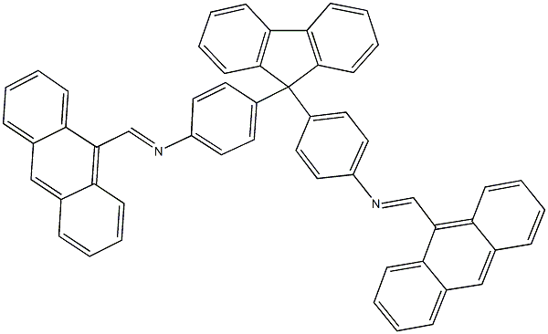 N-(9-anthrylmethylene)-N-[4-(9-{4-[(9-anthrylmethylene)amino]phenyl}-9H-fluoren-9-yl)phenyl]amine Struktur