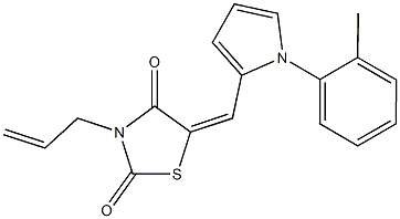 3-allyl-5-{[1-(2-methylphenyl)-1H-pyrrol-2-yl]methylene}-1,3-thiazolidine-2,4-dione Struktur