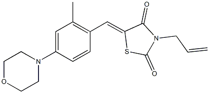 3-allyl-5-[2-methyl-4-(4-morpholinyl)benzylidene]-1,3-thiazolidine-2,4-dione Struktur