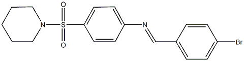 N-(4-bromobenzylidene)-N-[4-(1-piperidinylsulfonyl)phenyl]amine Struktur