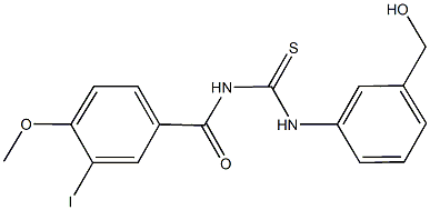 N-[3-(hydroxymethyl)phenyl]-N'-(3-iodo-4-methoxybenzoyl)thiourea Struktur