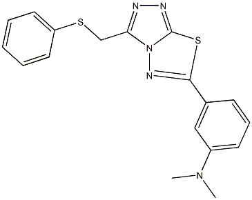 N,N-dimethyl-N-(3-{3-[(phenylsulfanyl)methyl][1,2,4]triazolo[3,4-b][1,3,4]thiadiazol-6-yl}phenyl)amine Struktur