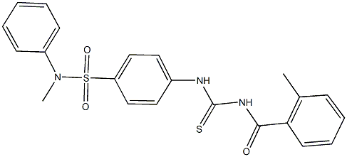 N-methyl-4-({[(2-methylbenzoyl)amino]carbothioyl}amino)-N-phenylbenzenesulfonamide Struktur