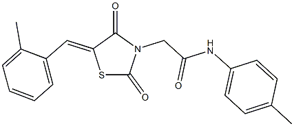 2-[5-(2-methylbenzylidene)-2,4-dioxo-1,3-thiazolidin-3-yl]-N-(4-methylphenyl)acetamide Struktur