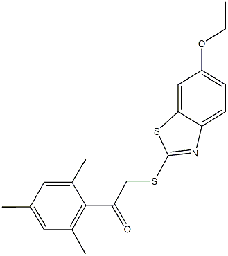 2-[(6-ethoxy-1,3-benzothiazol-2-yl)sulfanyl]-1-mesitylethanone Struktur