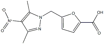 5-({4-nitro-3,5-dimethyl-1H-pyrazol-1-yl}methyl)-2-furoic acid Struktur