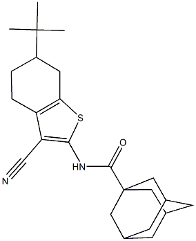 N-(6-tert-butyl-3-cyano-4,5,6,7-tetrahydro-1-benzothien-2-yl)-1-adamantanecarboxamide Struktur